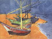 Boats on the Beach of Saintes-Maries (nn04) Vincent Van Gogh